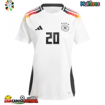 Camisa de Futebol Alemanha Benjamin Henrichs #20 Equipamento Principal Mulheres Europeu 2024 Manga Curta